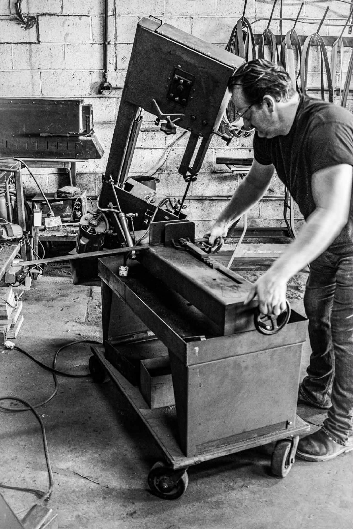 Seth Boehnke working in the shop